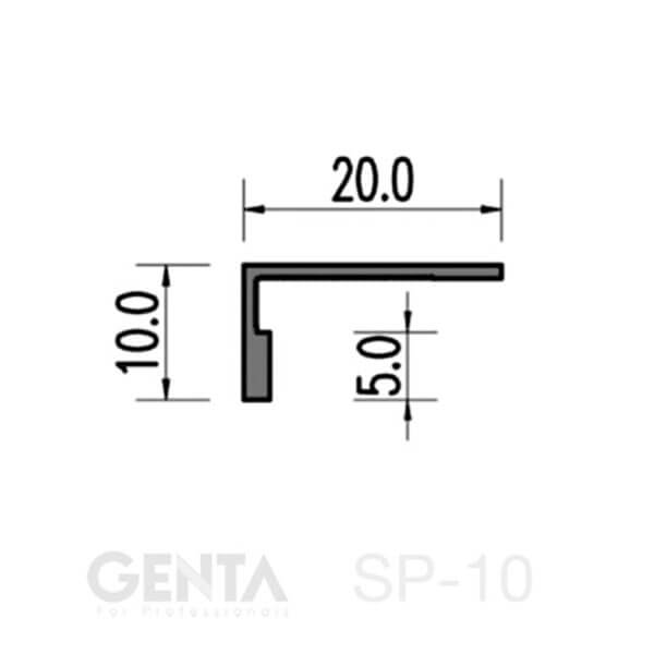 mặt cắt nẹp chặn vữa SP-10 GENTA