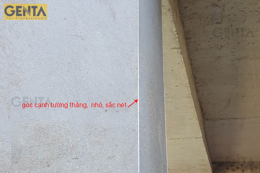 Cạnh tường sau khi trát dùng nẹp góc trát tường SA2-10