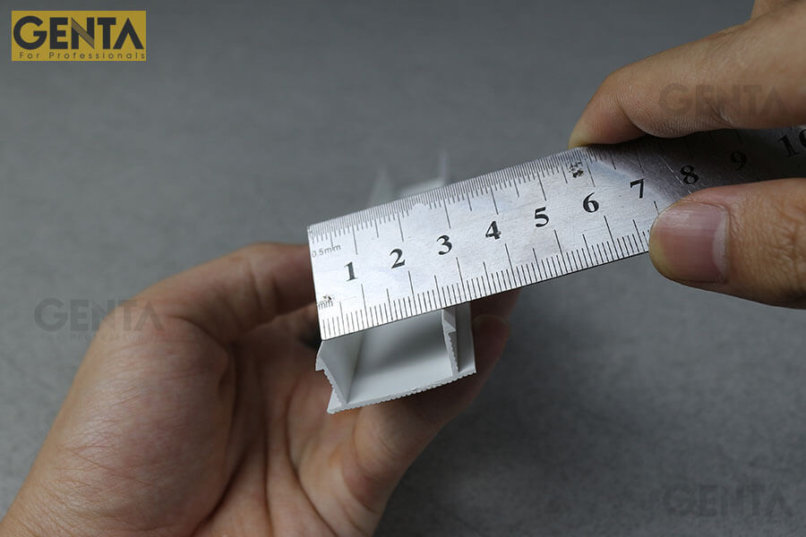 Nẹp nhựa chữ U GL-25 tạo khe chỉ âm tường kích thước 25mm