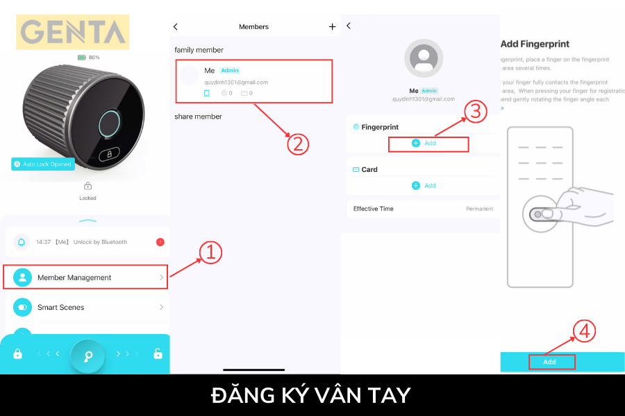 đăng ký vân tay