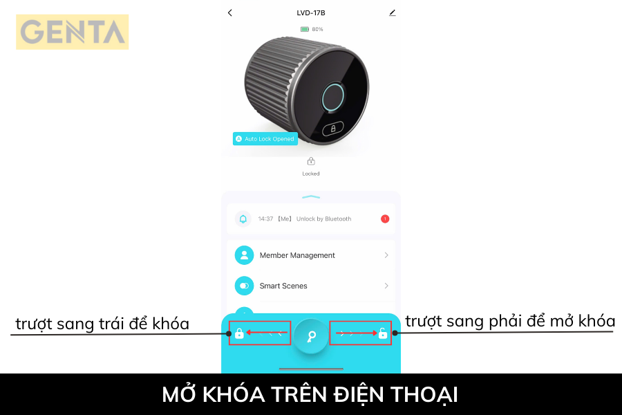 mở khóa trên điện thoại