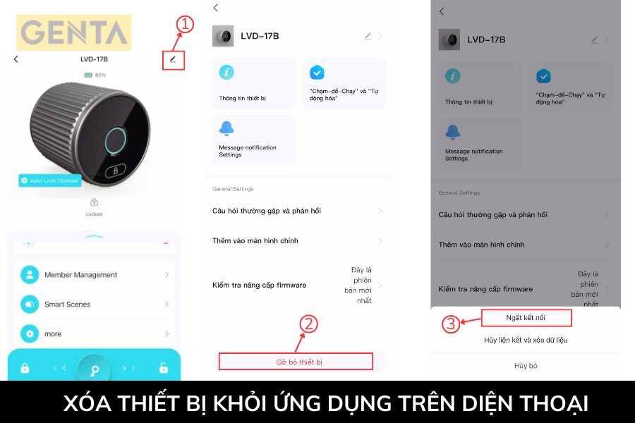 Xóa thiết bị khỏi điện thoại