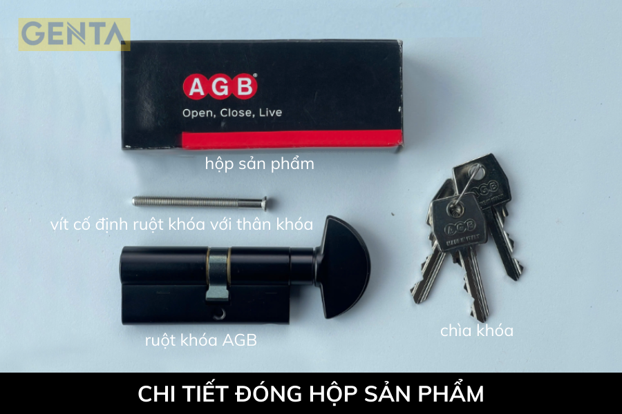 Chi tiết đóng hộp sản phẩm ruột khóa AGB mod 600