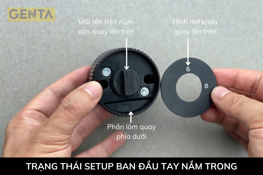 trạng thái setup ban đầu của tay nắm trong